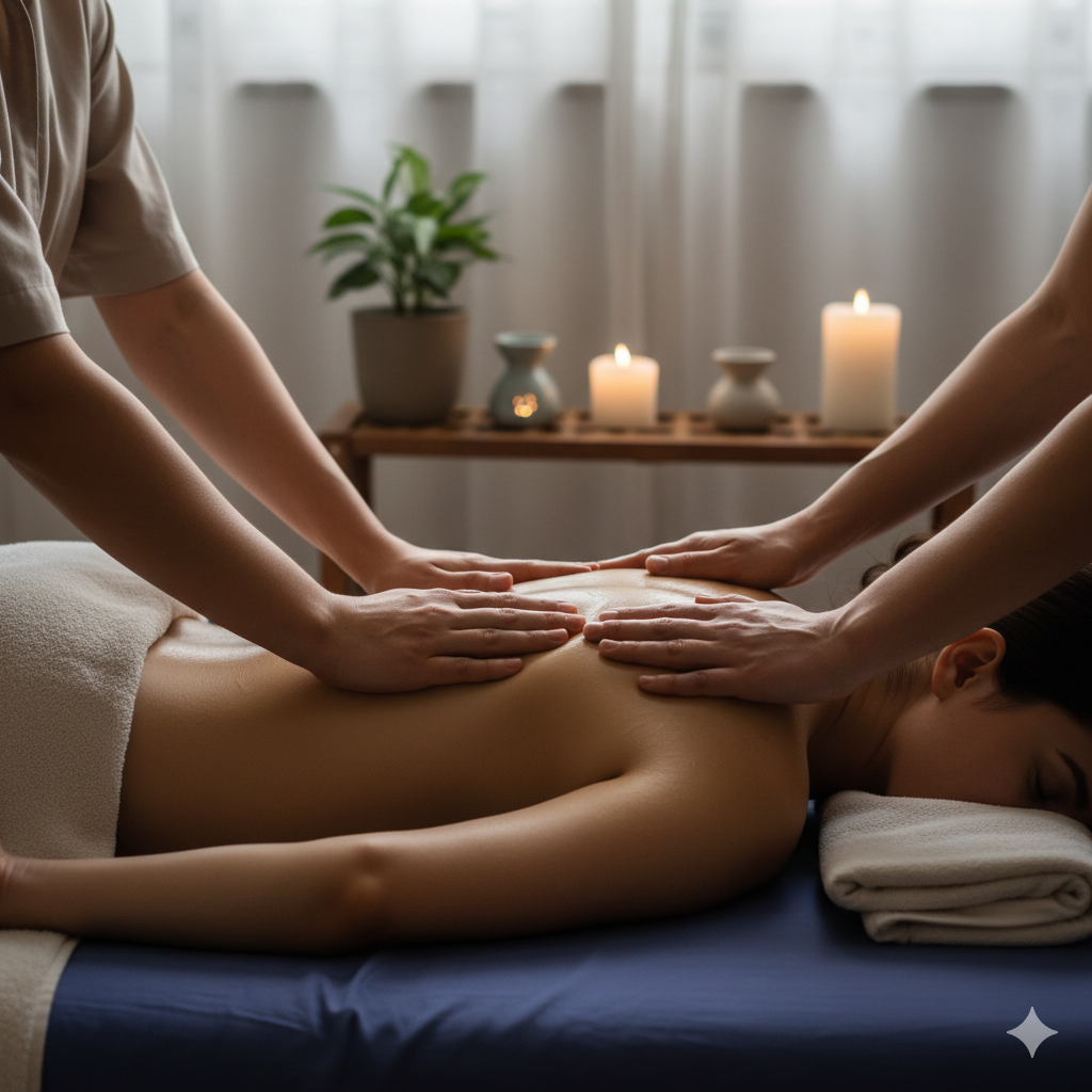 Four Hand Massage at home Dubai - Arabian Serenity